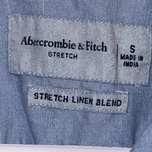🌹Abercrombie & Fitch Stretch Blue Casual Shirt - Picture 3 of 4